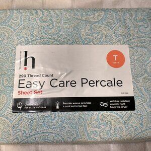Twin Size Bed Sheets New Blue Green Paisley
